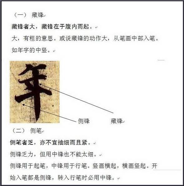 王羲之书法笔法详析