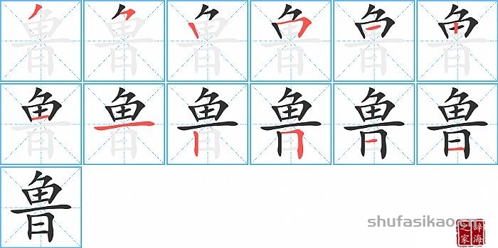 鲁的笔顺、笔画