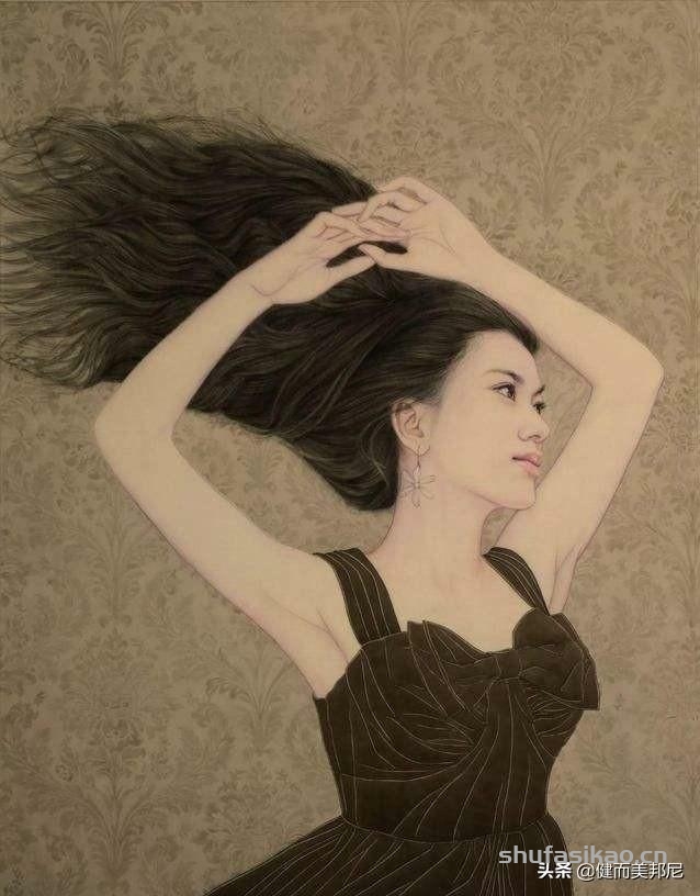 实力派工笔人物画家范春晓，他创作的东方美女风华绝代美若天仙-书法思考网