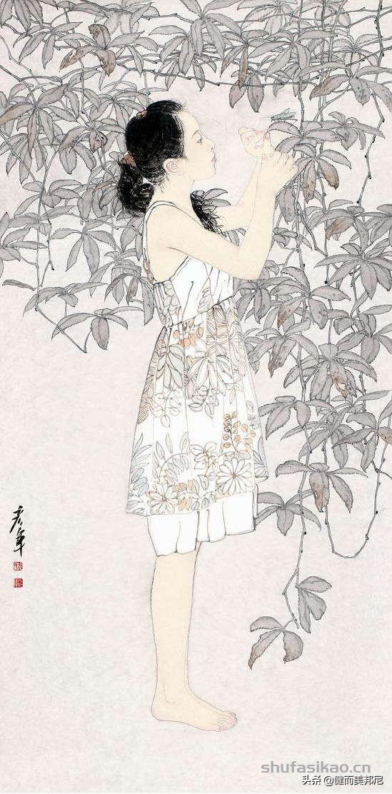 实力派工笔人物画家范春晓，他创作的东方美女风华绝代美若天仙-书法思考网