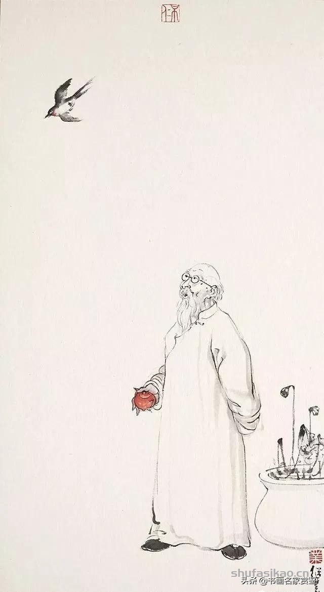你造么，这个人画齐白石画像，简直把老爷子给玩嗨了，太皮…..-书法思考网