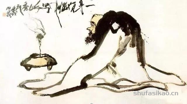 潘天寿的参禅图，寥寥几笔，韵味无穷-书法思考网