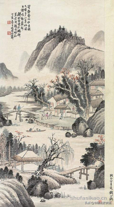 当代中国山水画主要代表人之一——钱松岩摹古作品赏析-书法思考网