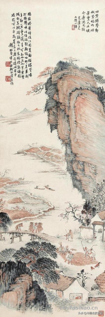 当代中国山水画主要代表人之一——钱松岩摹古作品赏析-书法思考网