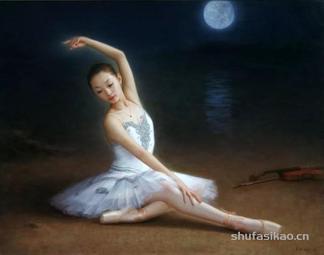 艺术家谭建武的油画写实人物 | 细腻而甜美的纯情少女翩翩起舞-书法思考网