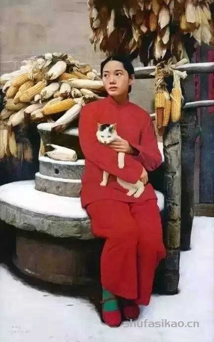 艺术大师王沂东油画中的乡村少女，具有一种含蓄而动人的内在美-书法思考网