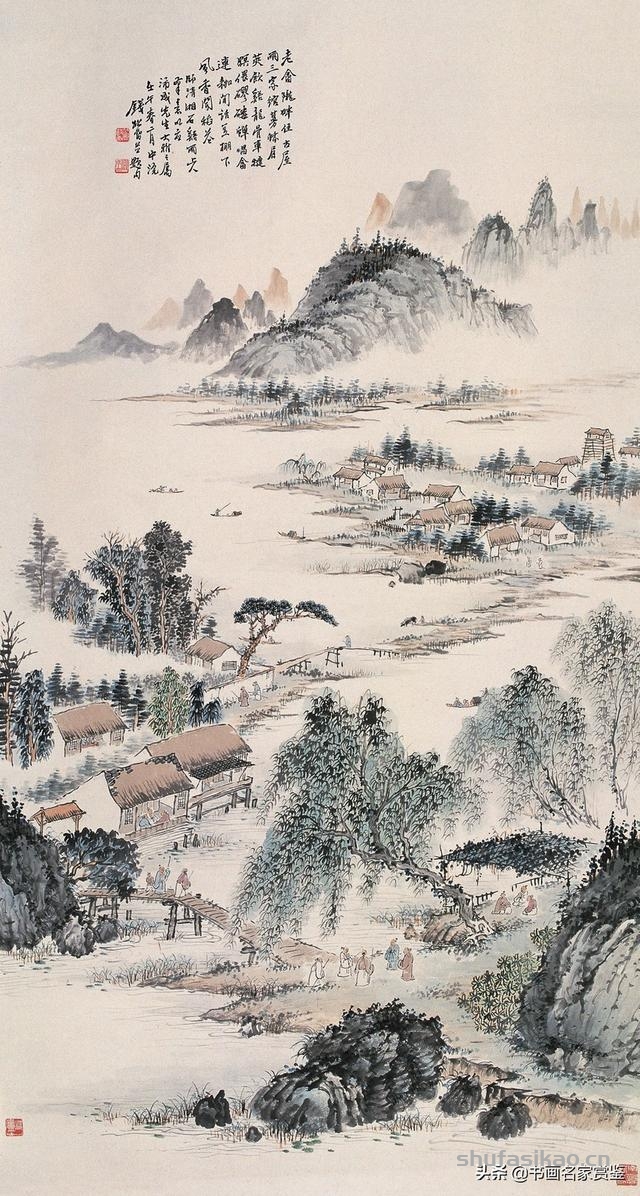 当代中国山水画主要代表人之一——钱松岩摹古作品赏析-书法思考网
