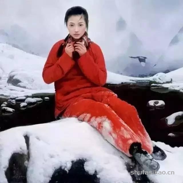 艺术大师王沂东油画中的乡村少女，具有一种含蓄而动人的内在美-书法思考网