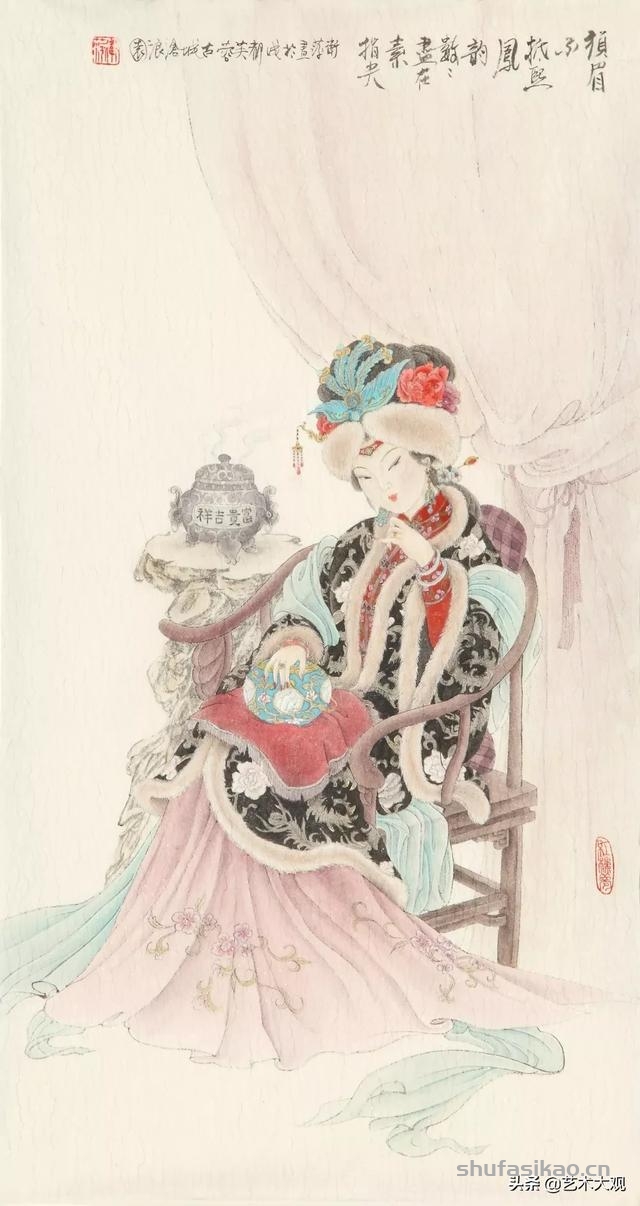 女画家武卫萍版红楼梦仕女工笔画组图-书法思考网