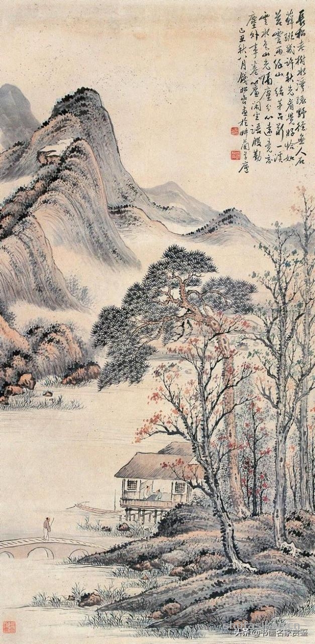 当代中国山水画主要代表人之一——钱松岩摹古作品赏析-书法思考网