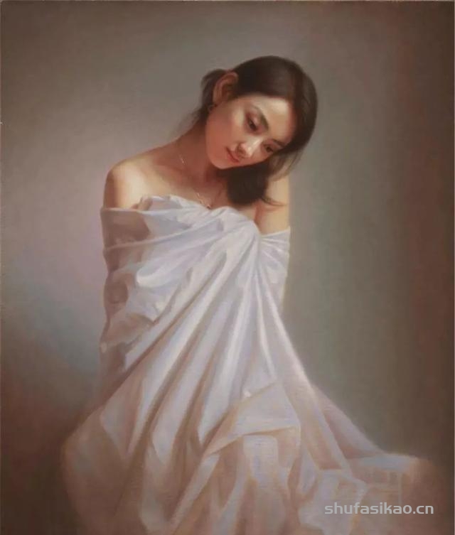 唯美东方女神，就在艺术家的人体油画中-书法思考网
