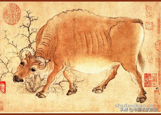 禁止出境的传世绘画国宝——唐代宰相 韩滉绘《五牛图》高清解读-书法思考网