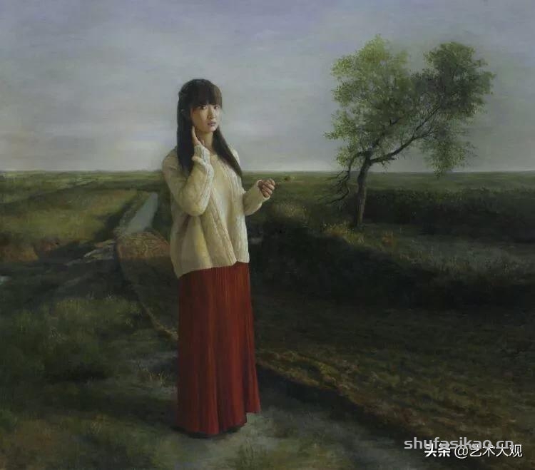 沉静的女子 | 烟台大学教授王丽娟写实人物油画专辑-书法思考网