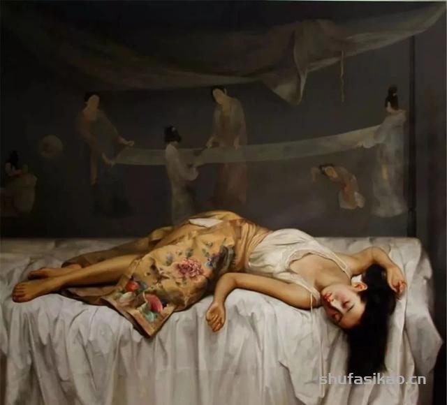 唯美东方女神，就在艺术家的人体油画中-书法思考网