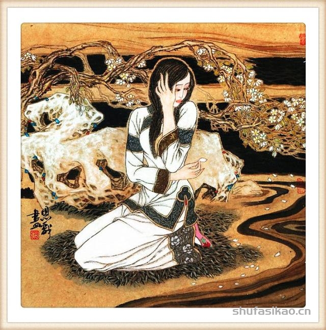 「抱朴归真」张思俭清末仕女画-书法思考网