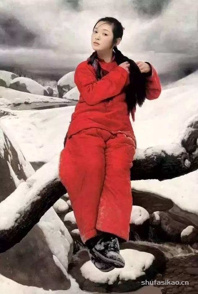 艺术大师王沂东油画中的乡村少女，具有一种含蓄而动人的内在美-书法思考网