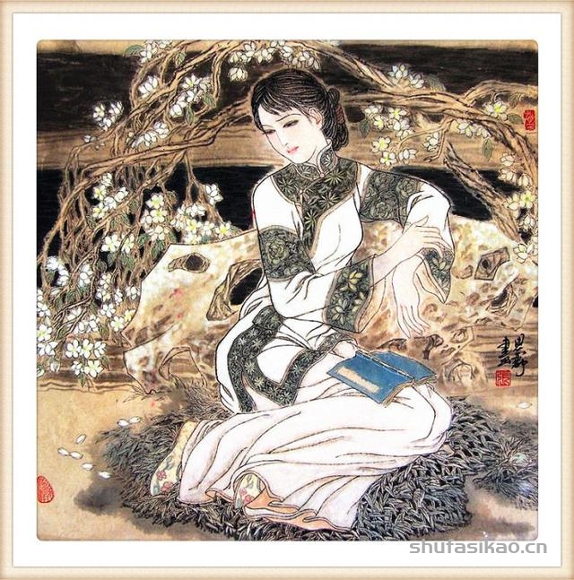 「抱朴归真」张思俭清末仕女画-书法思考网