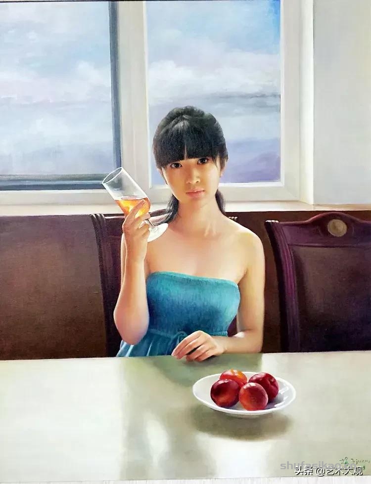沉静的女子 | 烟台大学教授王丽娟写实人物油画专辑-书法思考网