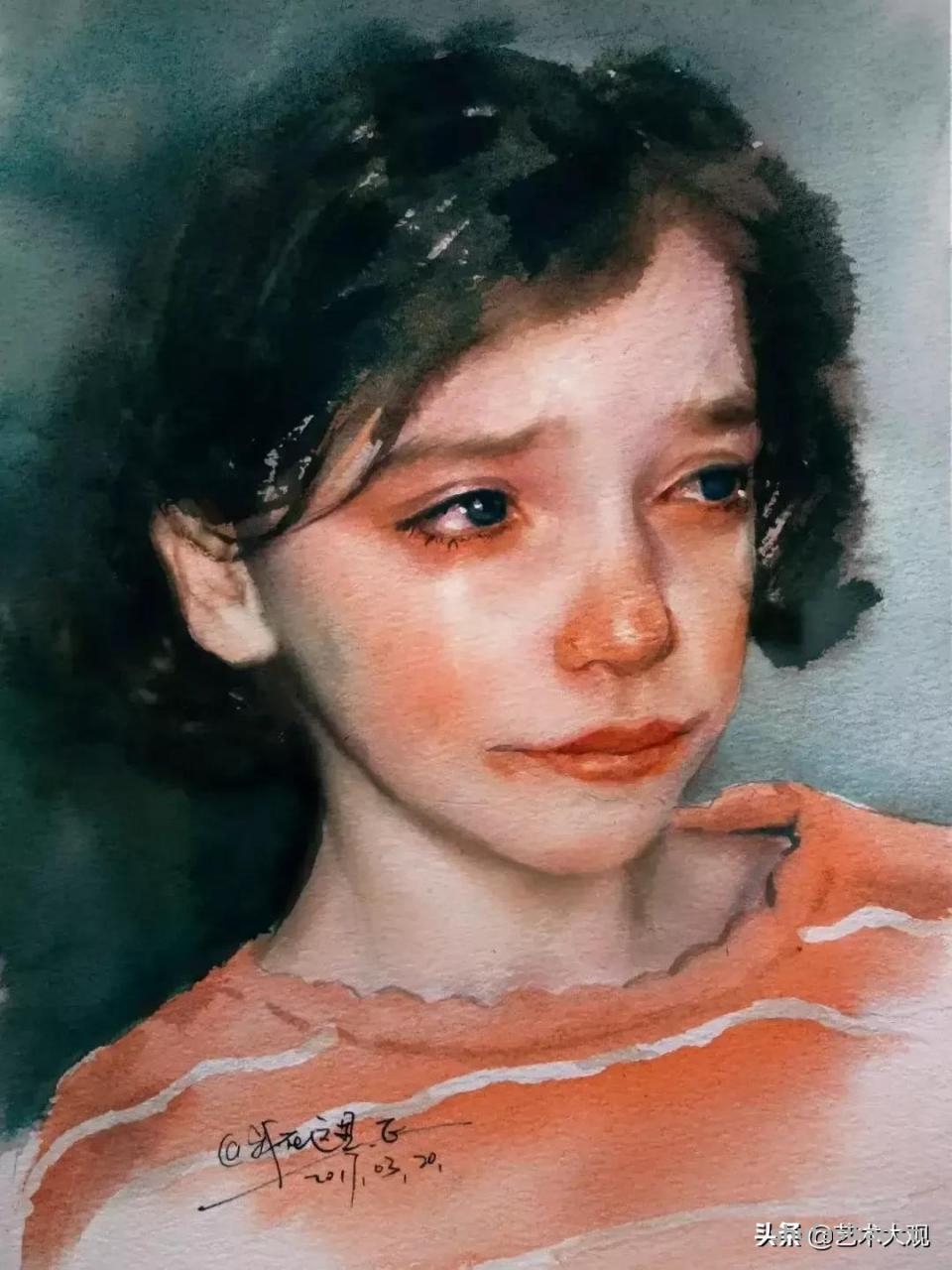 淡雅清透少女水彩手绘 | 柏杨人物绘画集-书法思考网