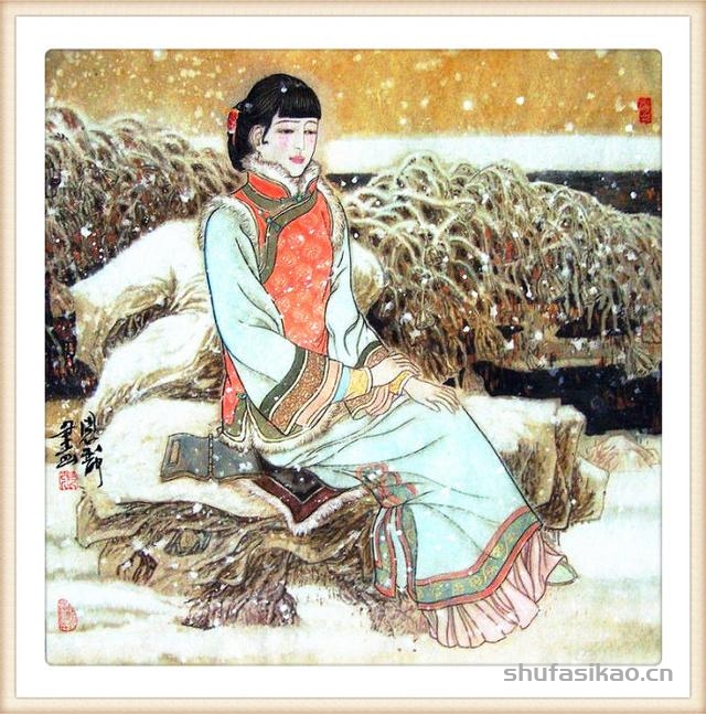 「抱朴归真」张思俭清末仕女画-书法思考网