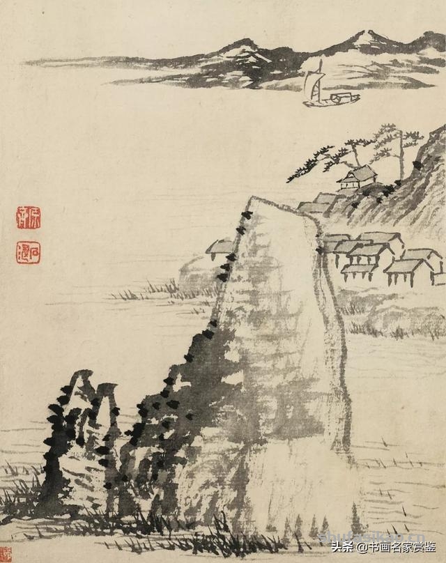 天津博物馆 馆藏，清代，石涛，山水十开册页，赏析-书法思考网
