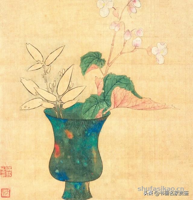 国宝书画：现藏 四川博物院，陈洪绶 传世《花卉八开册页》赏析-书法思考网