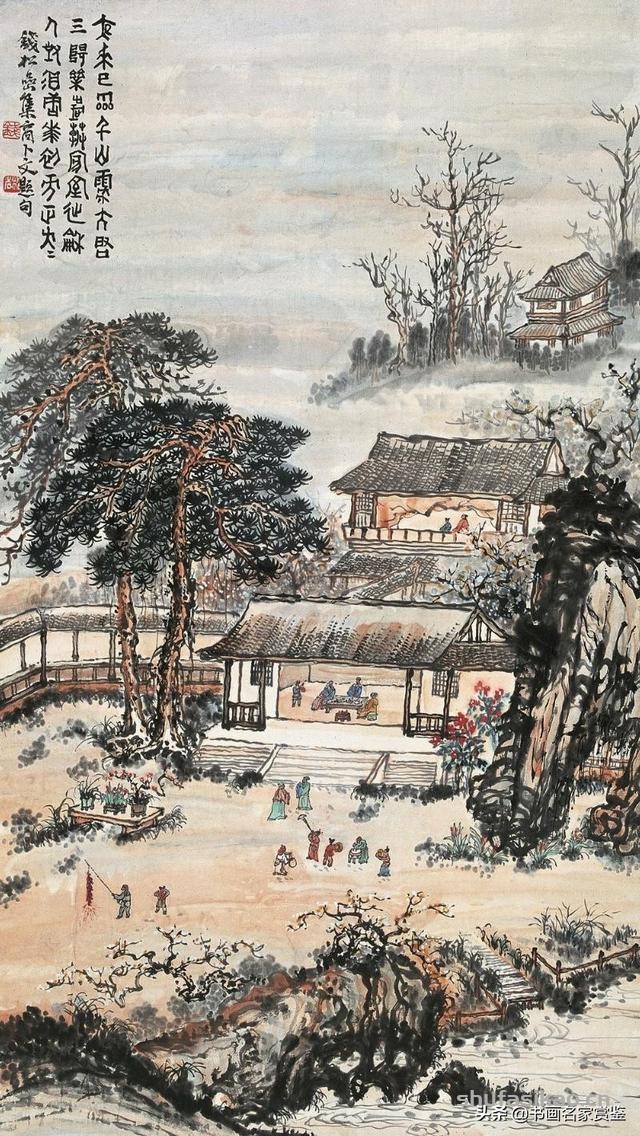 当代中国山水画主要代表人之一——钱松岩摹古作品赏析-书法思考网