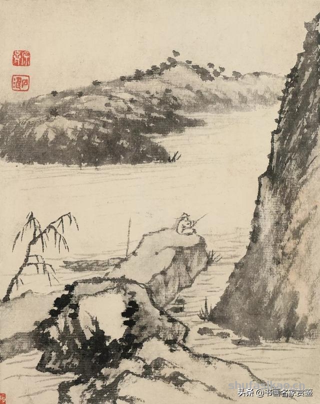 天津博物馆 馆藏，清代，石涛，山水十开册页，赏析-书法思考网