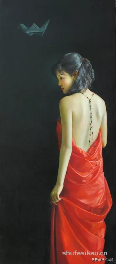 沉静的女子 | 烟台大学教授王丽娟写实人物油画专辑-书法思考网