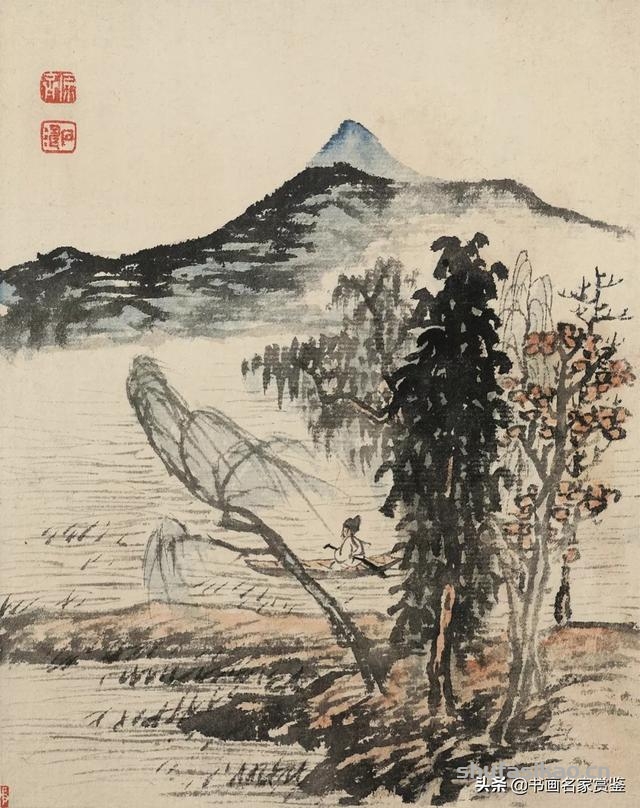 天津博物馆 馆藏，清代，石涛，山水十开册页，赏析-书法思考网