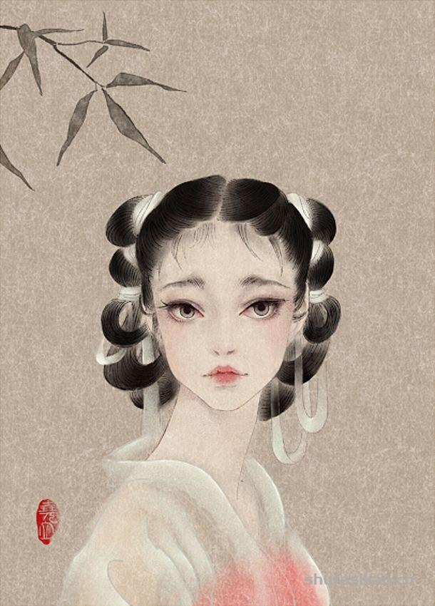 清华才女尧立，她把“词牌名”画成了美人，美得动人心弦-书法思考网