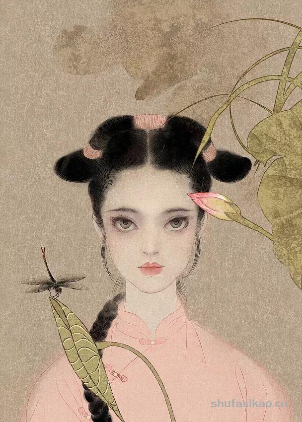 清华才女尧立，她把“词牌名”画成了美人，美得动人心弦-书法思考网