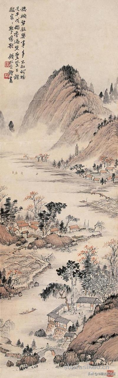 当代中国山水画主要代表人之一——钱松岩摹古作品赏析-书法思考网