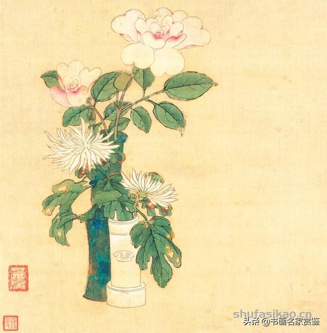 国宝书画：现藏 四川博物院，陈洪绶 传世《花卉八开册页》赏析-书法思考网