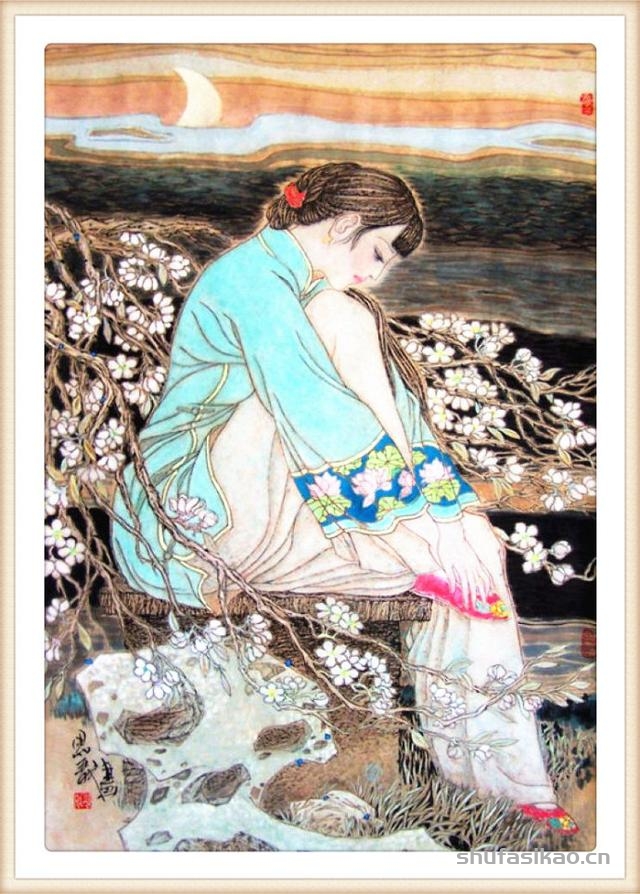 「抱朴归真」张思俭清末仕女画-书法思考网