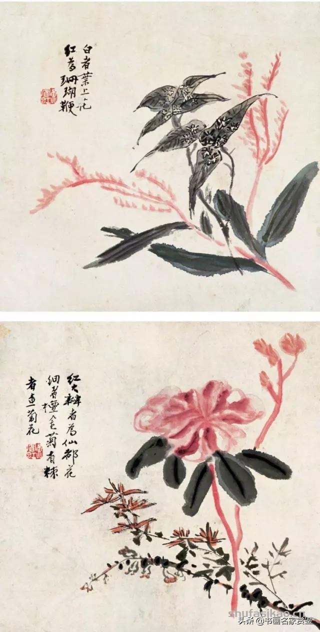 近现代著名画家，一代宗师——黄宾虹 少见的一组花卉作品-书法思考网