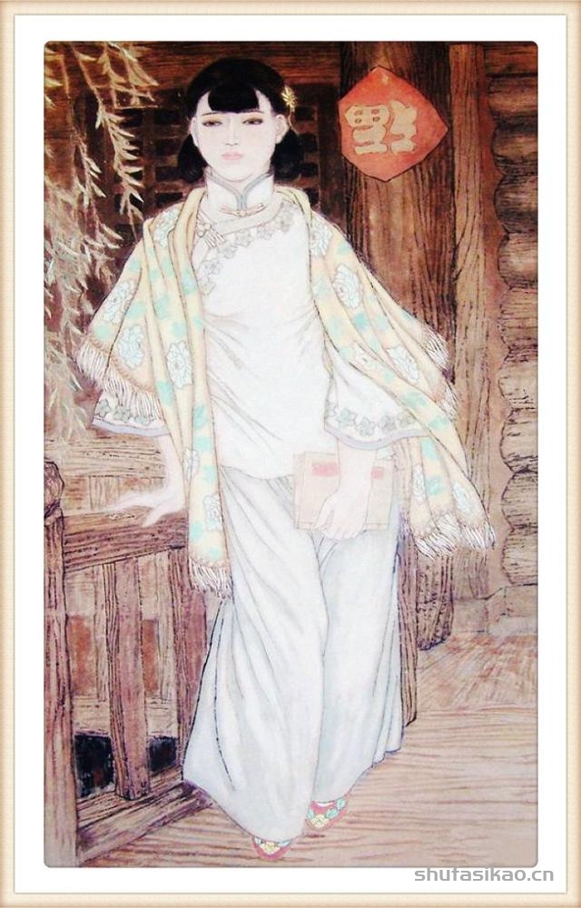 「抱朴归真」张思俭清末仕女画-书法思考网