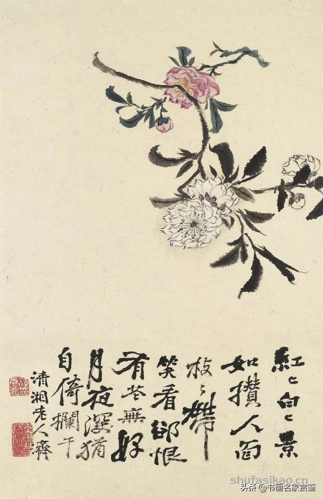 对后世的绘画思想有着非常重要的影响的 石涛 十开花卉册页 雅赏-书法思考网