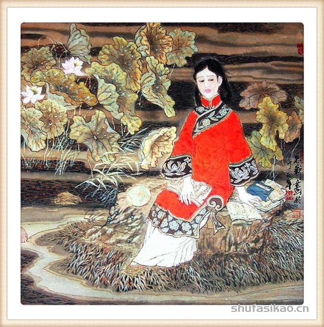「抱朴归真」张思俭清末仕女画-书法思考网