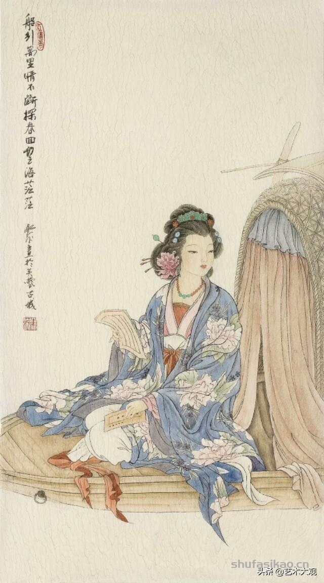 女画家武卫萍版红楼梦仕女工笔画组图-书法思考网