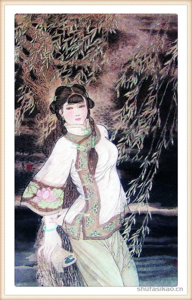 「抱朴归真」张思俭清末仕女画-书法思考网