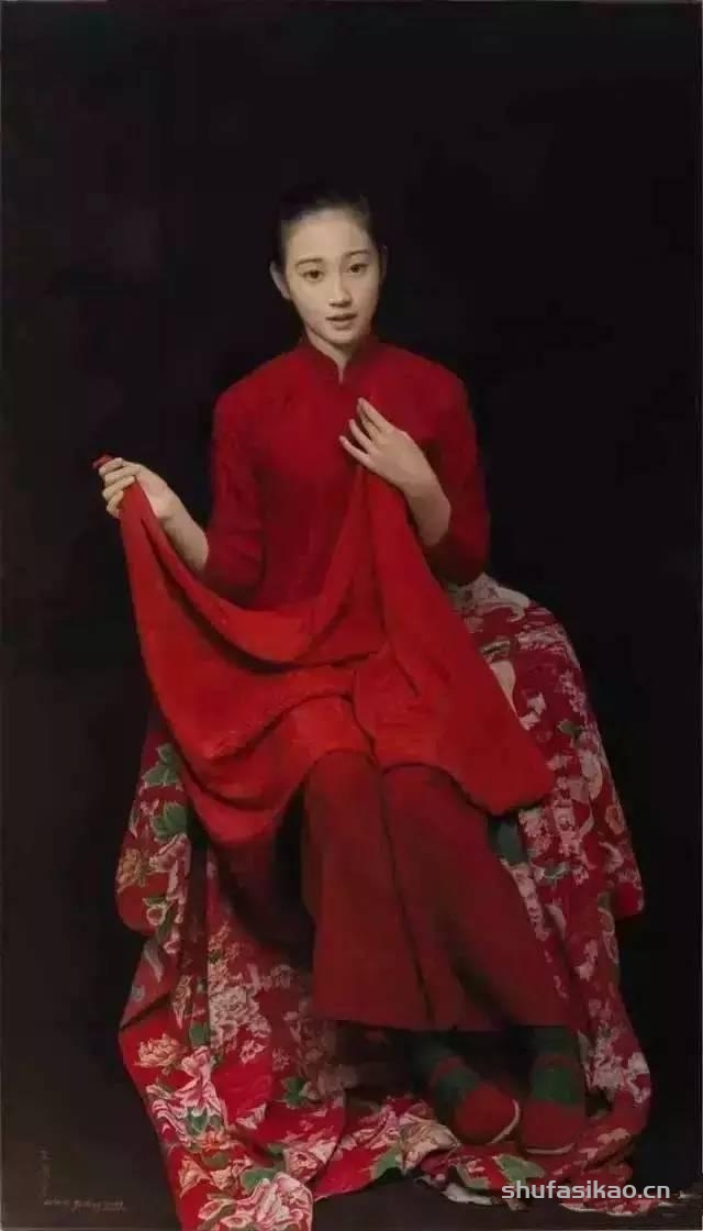 艺术大师王沂东油画中的乡村少女，具有一种含蓄而动人的内在美-书法思考网