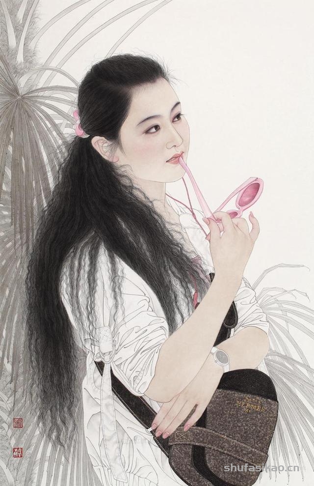 都市丽人的完美模样—工笔人物画家宋彦军-书法思考网 都市丽人的完美模样—工笔人物画家宋彦军-书法思考网