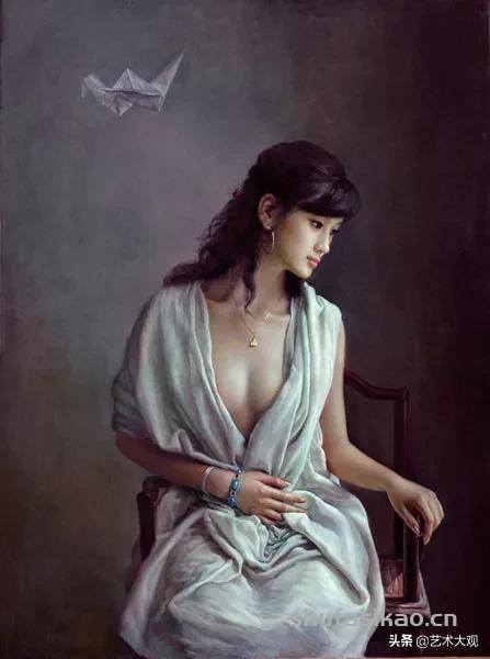沉静的女子 | 烟台大学教授王丽娟写实人物油画专辑-书法思考网