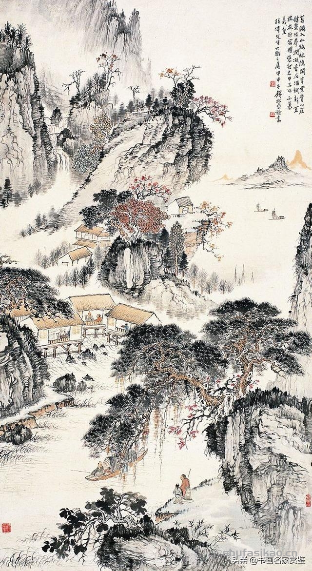 当代中国山水画主要代表人之一——钱松岩摹古作品赏析-书法思考网