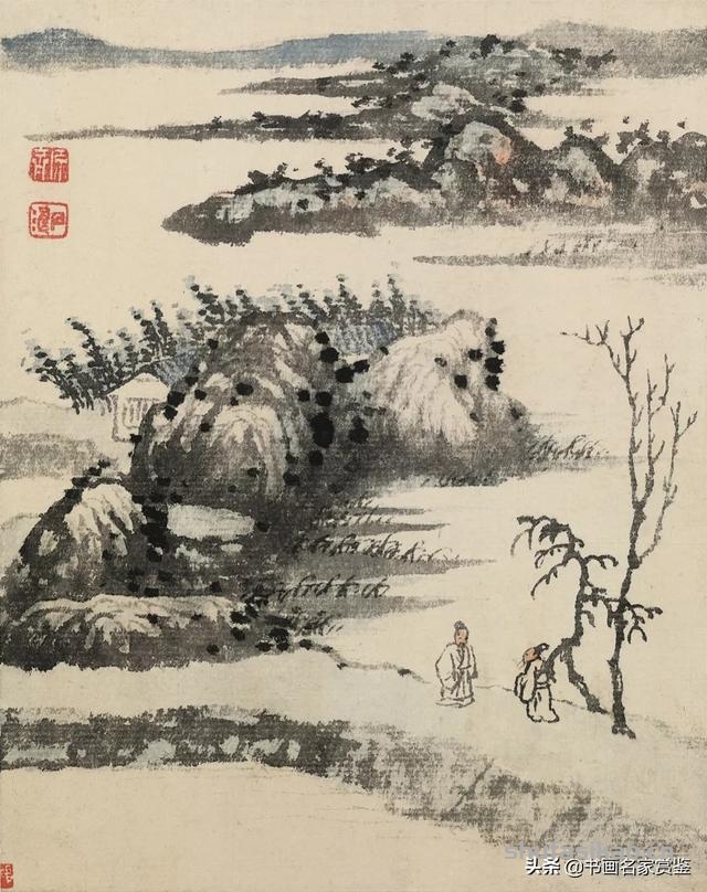 天津博物馆 馆藏，清代，石涛，山水十开册页，赏析-书法思考网