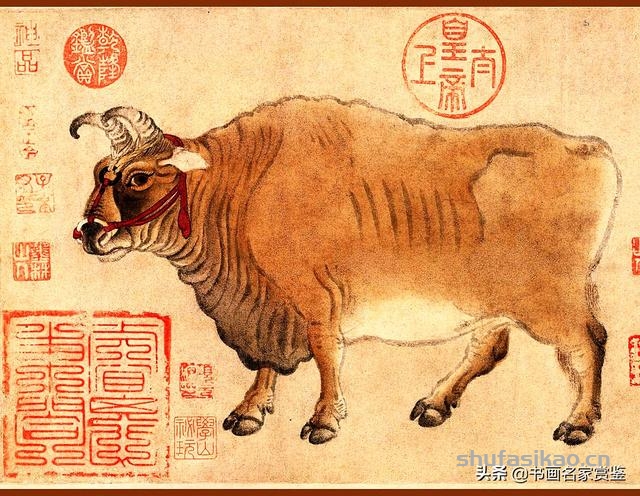 禁止出境的传世绘画国宝——唐代宰相 韩滉绘《五牛图》高清解读-书法思考网
