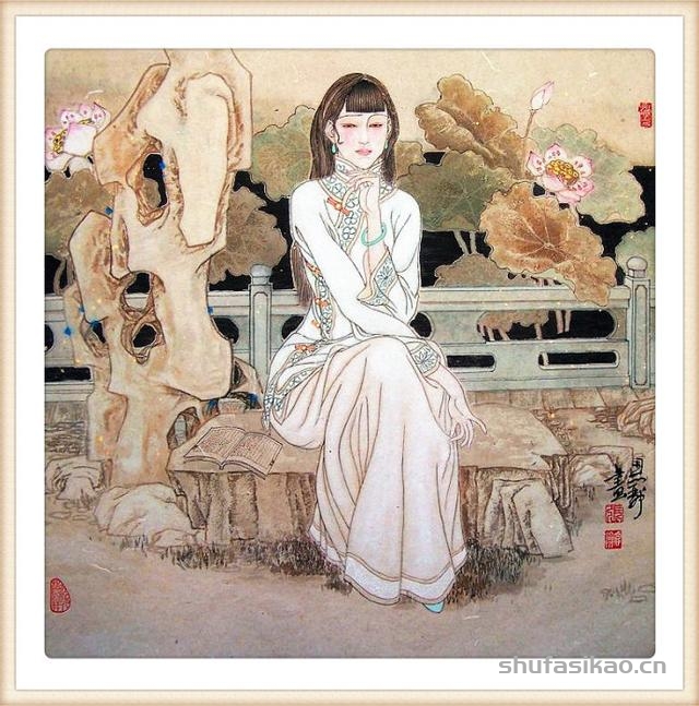 「抱朴归真」张思俭清末仕女画-书法思考网