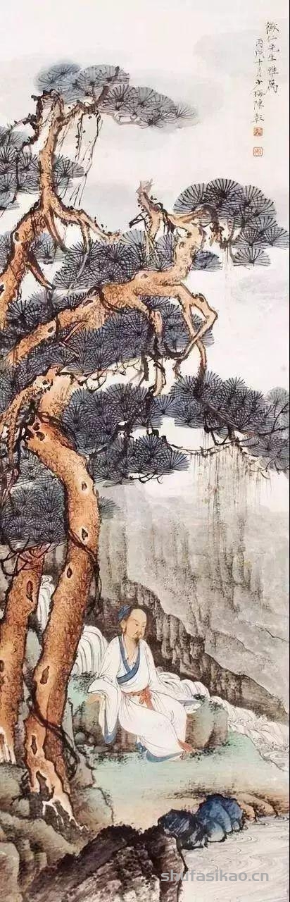 陈少梅的松荫高士图，历代名家皆爱此作-书法思考网