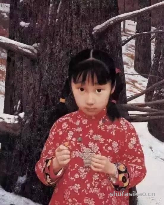 艺术大师王沂东油画中的乡村少女，具有一种含蓄而动人的内在美-书法思考网
